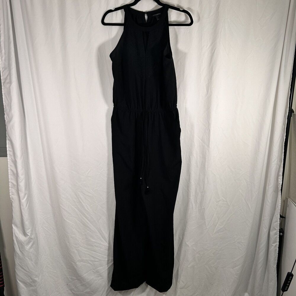Banana Republic Jumpsuit Women's 6 Black Sleeveless High Neck Drawstring